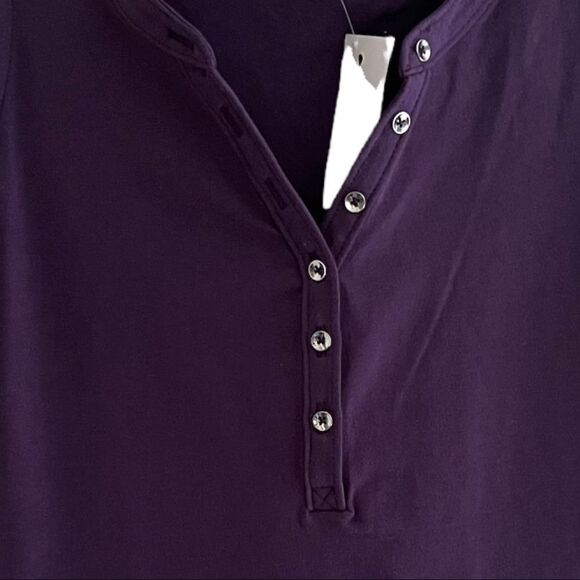 NWT🏷 WHITE HOUSE | BLACK MARKET Cotton Purple Tank w/decorative buttons, Sz XS - Picture 4 of 9
